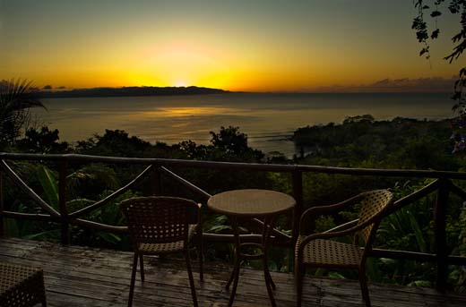 cabin no.3 balcony in the evening